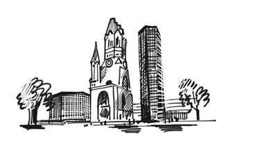Naklejka premium Gedächtniskirche Berlin, Keiser-Wilhem