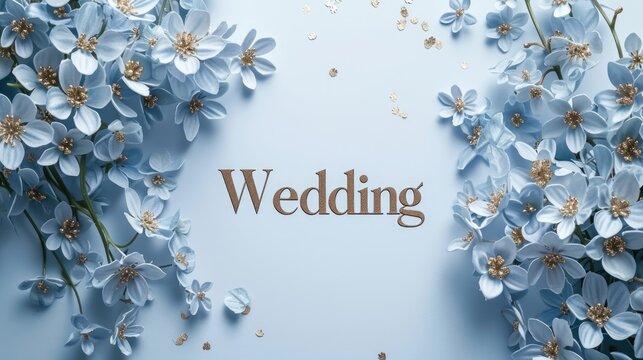 Romantic allure: captivating wedding invitation card adorned with text wedding, blending elegance and sentiment in beautiful design, perfect for announcing and inviting to joyous celebration of love.