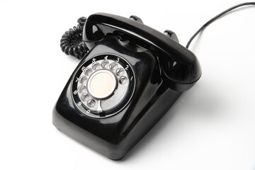 懐かしいアナログ式の黒電話