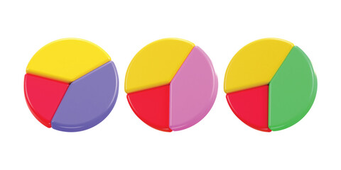 3d pie chart icon vector illustration set