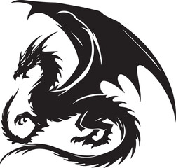 Wyvern Silhouettes EPS Wyvern Vector Wyvern Clipart	
