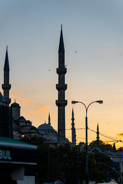 Golden hour behind the moque tower