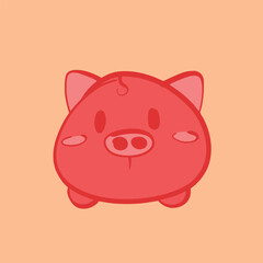the cut pig illustration vector sticker icon mascot