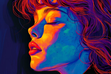 Vivid Dreams: A Colorful Abstract Portrait