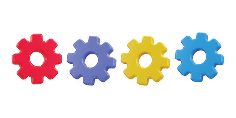 3d cogwheel gear settings icon vector illustration set