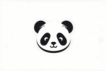 Playful panda face logo illustration with a charming expression, designed for a friendly and approachable brand, standing out against a solid backdrop