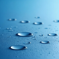 multiple water droplets in varying sizes. ai generative