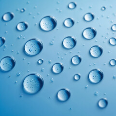 multiple water droplets in varying sizes. ai generative