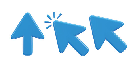 3d mouse cursor icon vector illustration set