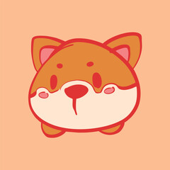 the cute dog illustration vector sticker icon mascot