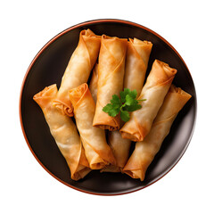 Delicious Egg Rolls Isolated on a Transparent Background 