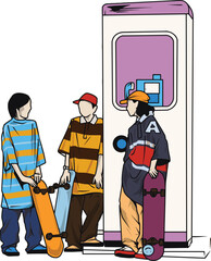 Child Skate Squad Illustration