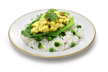 homemade coronation chicken plate, British cuisine