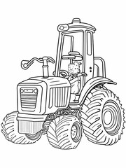 Naklejka premium Tractor coloring pages for kids