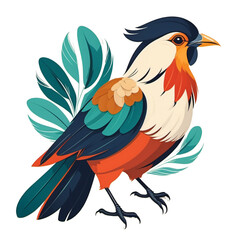 Obraz premium illustration of a bird with beautiful colored feathers