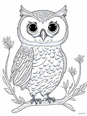 Obraz premium Owl coloring pages for kids