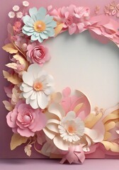 Spring flowers background, Mother's and Women's Day Concept, top view, copy spacewers background.