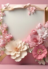 Spring flowers background, Mother's and Women's Day Concept, top view, copy spacewers background.