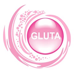 Gluta Collagen Serums and vitamin for Skin Care, Cosmetics Concept. Ads Beauty Product. Healthy life medical and dietary supplement.  3D. Gluta collagen Serum Skin Care Cosmetic