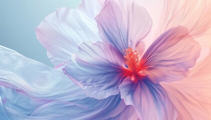 abstract background with a large organza flower with airy petals