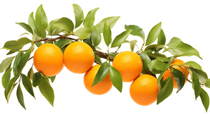 Ripe delicious oranges branch, 