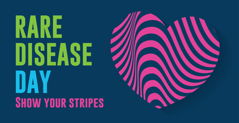 Rare Disease awareness month design concept, Rare Disease Day is an awareness event that takes place every year on the last day of February - obrazy, fototapety, plakaty