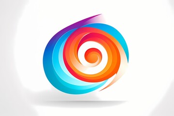 A dynamic and abstract swirl symbol logo illustration, conveying creativity and innovation, isolated on a modern and vibrant solid backdrop