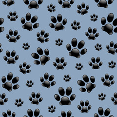 Vector illustration representing seamless pattern background composed of dog's footprints 