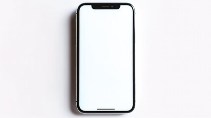 Mockup of a phone with a blank white screen