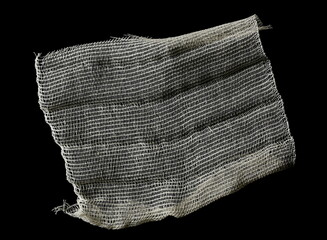 Medical bandage piece isolated on black, clipping path	