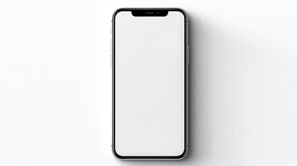 Mockup of a phone with a blank white screen