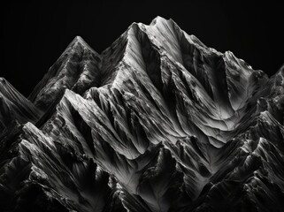 Black and white photo of rocks mountain.