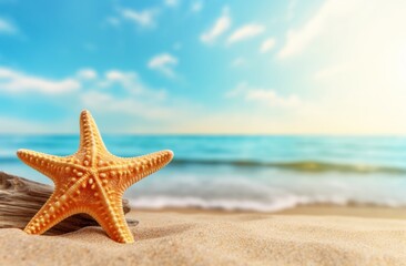 Fototapeta na wymiar A starfish on sand on the beach