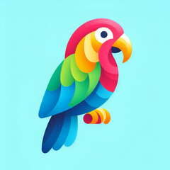 flat logo of Vector parrot design