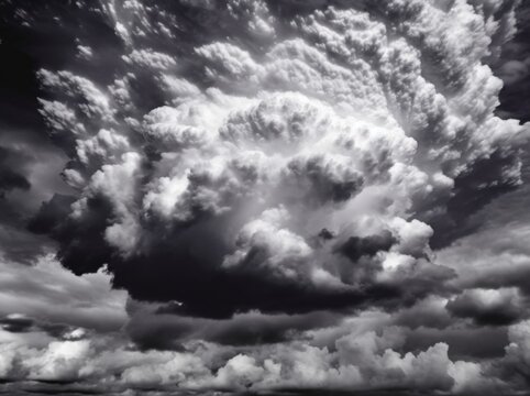 Dramatic black and white cloud formation