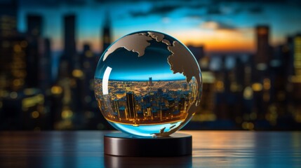 A glass globe, symbolizing care, responsibility, and environmental consciousness.