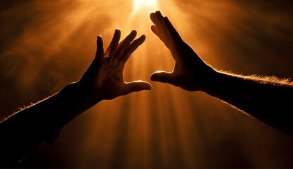 hands reaching for light