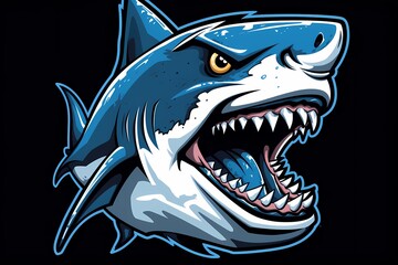 A fierce shark face logo conveying power and determination