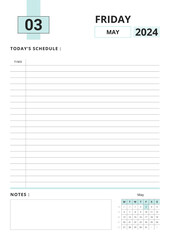 Daily Planner May 2024