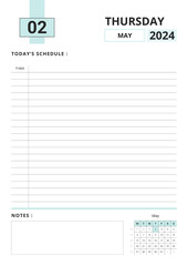 Daily Planner May 2024
