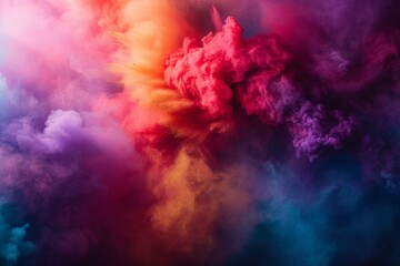 Obraz na płótnie Canvas Colorful smoke explosion abstract background. Festival of the color, Phagwah, Holi. Happy holiday concept. Creative design for banner, poster 