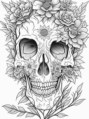 Obraz premium Sugar skull coloring pages for adults