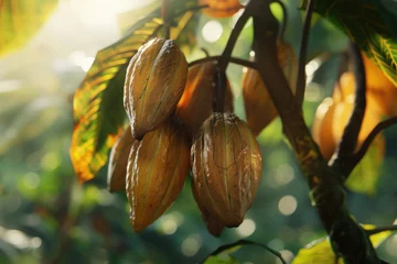 Foto op Canvas Cocoa beans on a tree © iloli