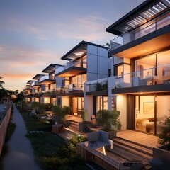 eco-friendly living at sunset