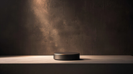 Black podium for product