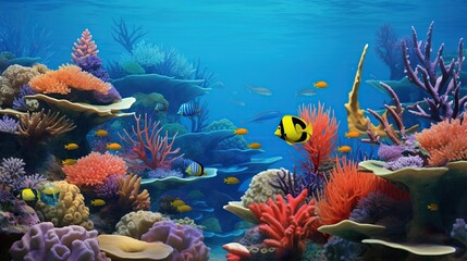 Obraz na płótnie Canvas view of the underwater world, clear sea