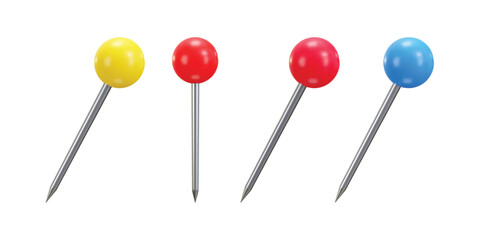 map marker pin icon 3d rendering vector illustration set