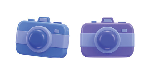 Digital camera icon 3d rendering vector illustration set