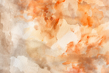 Overlapping watercolor art paint textures beige, brown, terracotta abstract.
