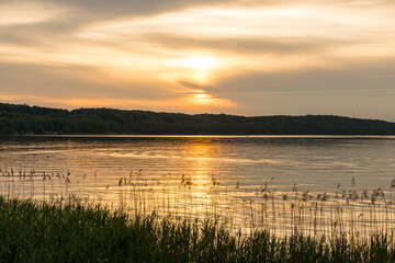 Sonnenuntergang am Ratzeburger See, Schleswig-Holstein, Deutschland